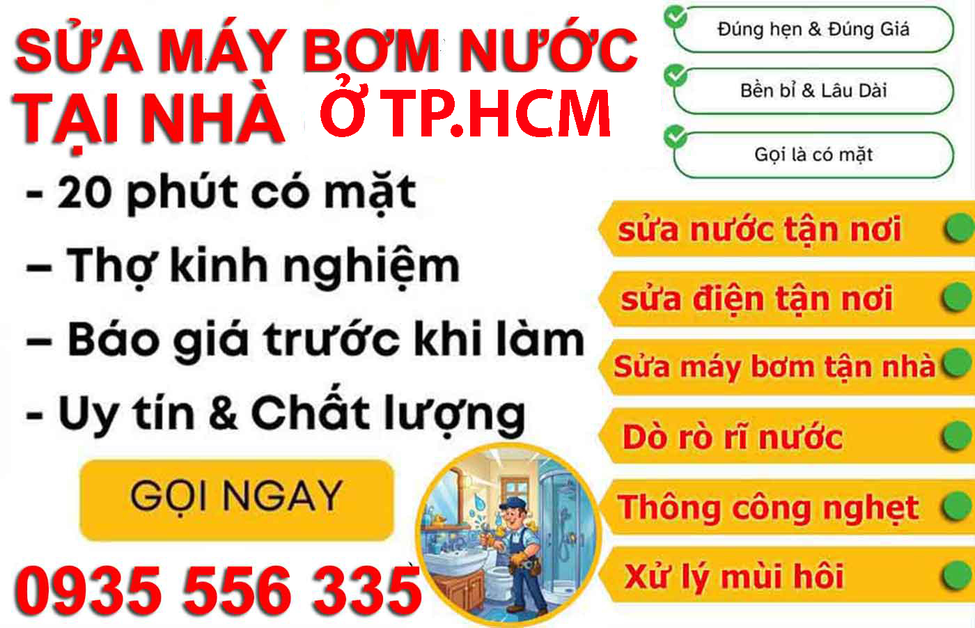Sửa máy bơm nước tại nhà uy tín – Thợ chuyên nghiệp, có mặt sau 20 phút