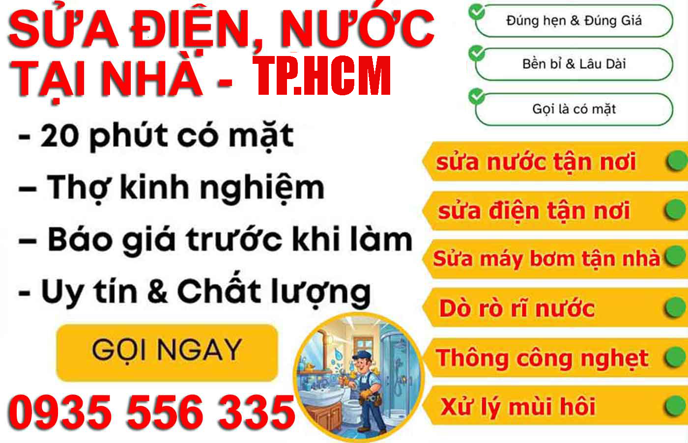 Thợ sửa ống nước tại nhà uy tín – Có mặt sau 20 phút, phục vụ toàn TP.HCM